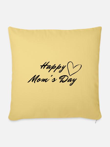 Happy Mom's Day - Sofakissenbezug 45 x 45 cm - Hellgelb