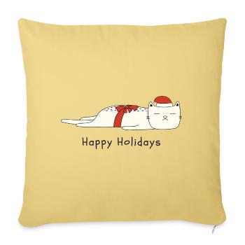 Funny cat Christmas - Sofa pillowcase 17,3'' x 17,3'' (45 x 45 cm) - washed yellow - Front
