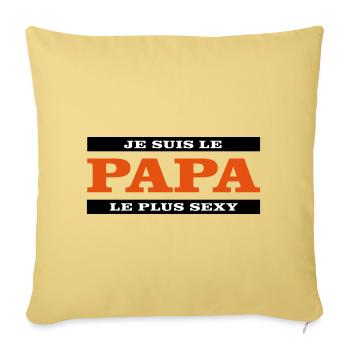 Je suis le papa le plus sexy - Housse de coussin décorative 45 x 45 cm - jaune délavé - Devant