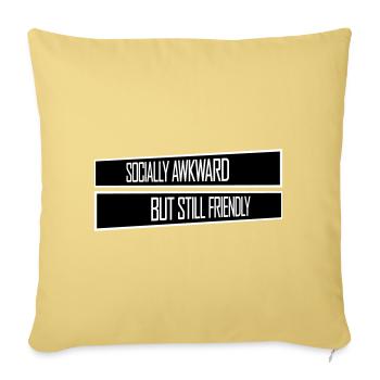 Diction socialement maladroite mais quand même amicale - Housse de coussin décorative 45 x 45 cm - jaune délavé - Devant