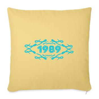 Gift idea 1989 - Sofa pillowcase 17,3'' x 17,3'' (45 x 45 cm) - washed yellow - Front