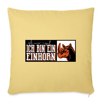 Einhorn unicorn lustig dub nas horn - Sofakissenbezug 45 x 45 cm - Hellgelb - Vorne