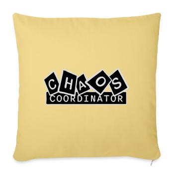 Chaos Coordinator Lustig Titel Eltern Lehrer Logo - Sofakissenbezug 45 x 45 cm - Hellgelb - Vorne