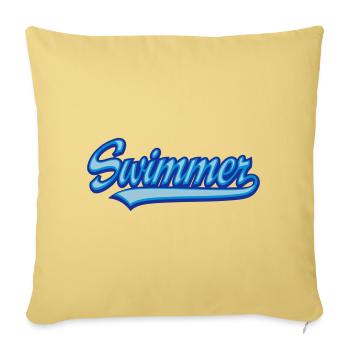 Swimmer - Sofa pillowcase 17,3'' x 17,3'' (45 x 45 cm) - washed yellow - Front
