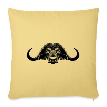 Büffel / Kaffernbüffel / Bull - Sofakissenbezug 45 x 45 cm - Hellgelb - Vorne