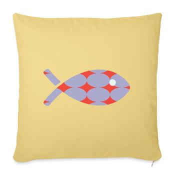 POISSON - Housse de coussin décorative 45 x 45 cm - jaune délavé - Devant