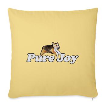 Pure Joy Corgi Lauf - Sofakissenbezug 45 x 45 cm - Hellgelb - Vorne