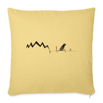 Dog - Palpitations - Mountains - (3) - Sofa pillowcase 17,3'' x 17,3'' (45 x 45 cm) - washed yellow - Front