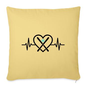 Skiing Heart Snow Mountain Sports Passion - Sofa pillowcase 17,3'' x 17,3'' (45 x 45 cm) - washed yellow - Front