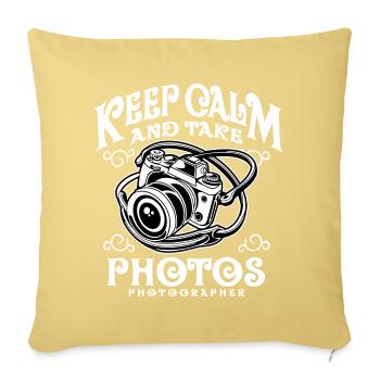 Restez calme et prenez des photos - Housse de coussin décorative 45 x 45 cm - jaune délavé - Devant