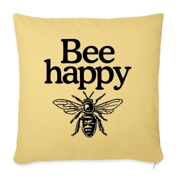 Bee happy - Housse de coussin décorative 45 x 45 cm - jaune délavé - Devant
