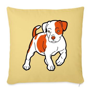 Orangener Hund Cartoon Muster - Sofakissenbezug 45 x 45 cm - Hellgelb - Vorne