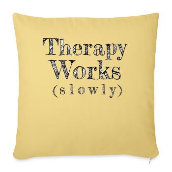 no quick fix - Sofa pillowcase 17,3'' x 17,3'' (45 x 45 cm) - washed yellow - Front