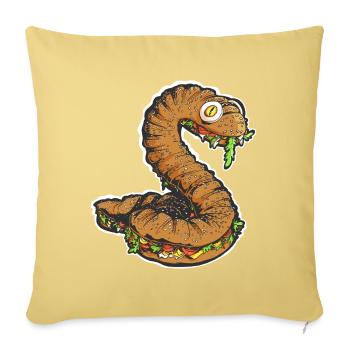 The Snacking Snake - Sofa pillowcase 17,3'' x 17,3'' (45 x 45 cm) - washed yellow - Front
