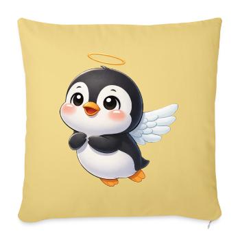 Dessin animé mignon d’ange manchot avec des ailes d’amour - Housse de coussin décorative 45 x 45 cm - jaune délavé - Devant