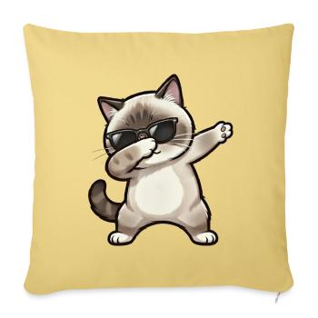 Dabbing Ragdoll Cat - Sofa pillowcase 17,3'' x 17,3'' (45 x 45 cm) - washed yellow - Front