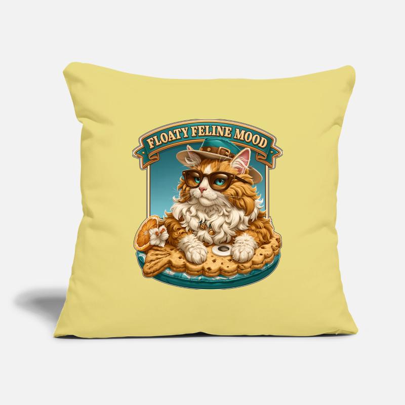 Floaty Feline Mood Cool Cat on Summer Pool Float Sofa pillowcase 17,3'' x 17,3'' (45 x 45 cm)