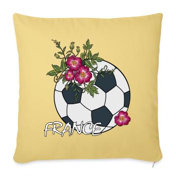 Football with roses France - Sofa pillowcase 17,3'' x 17,3'' (45 x 45 cm) - washed yellow - Front