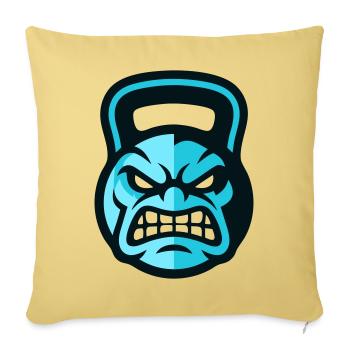 Workout Kettlebell Logo - Sofa pillowcase 17,3'' x 17,3'' (45 x 45 cm) - washed yellow - Front