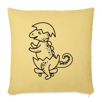 Frisch geschlüpftes Dinosaurier Baby auf dem Board - Sofakissenbezug 45 x 45 cm - Hellgelb - Vorne