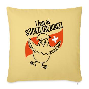 Küken mit Schweizer Flagge für Hühnerzüchter! - Sofakissenbezug 45 x 45 cm - Hellgelb - Vorne
