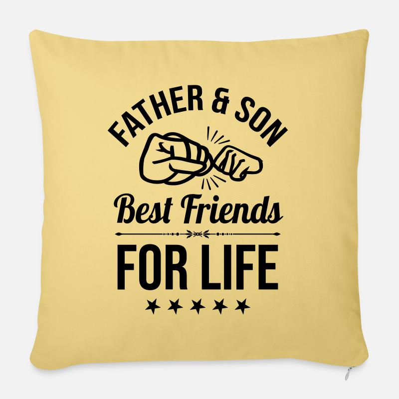 Vater und Sohn Faustcheck beste Freunde Faust Papa - Sofakissenbezug 45 x 45 cm - Hellgelb