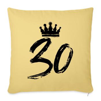 30 Couronne numérique - Housse de coussin décorative 45 x 45 cm - jaune délavé - Devant