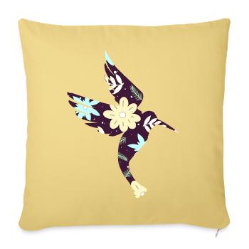 tropische vögel, blumenmuster kolibrisilhouette - Sofakissenbezug 45 x 45 cm - Hellgelb - Vorne