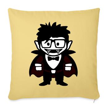 Funny Nerd Vampire with Glasses and Bow Tie - Sofa pillowcase 17,3'' x 17,3'' (45 x 45 cm) - washed yellow - Front