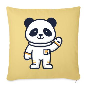 Panda astronaut in space - Sofa pillowcase 17,3'' x 17,3'' (45 x 45 cm) - washed yellow - Front