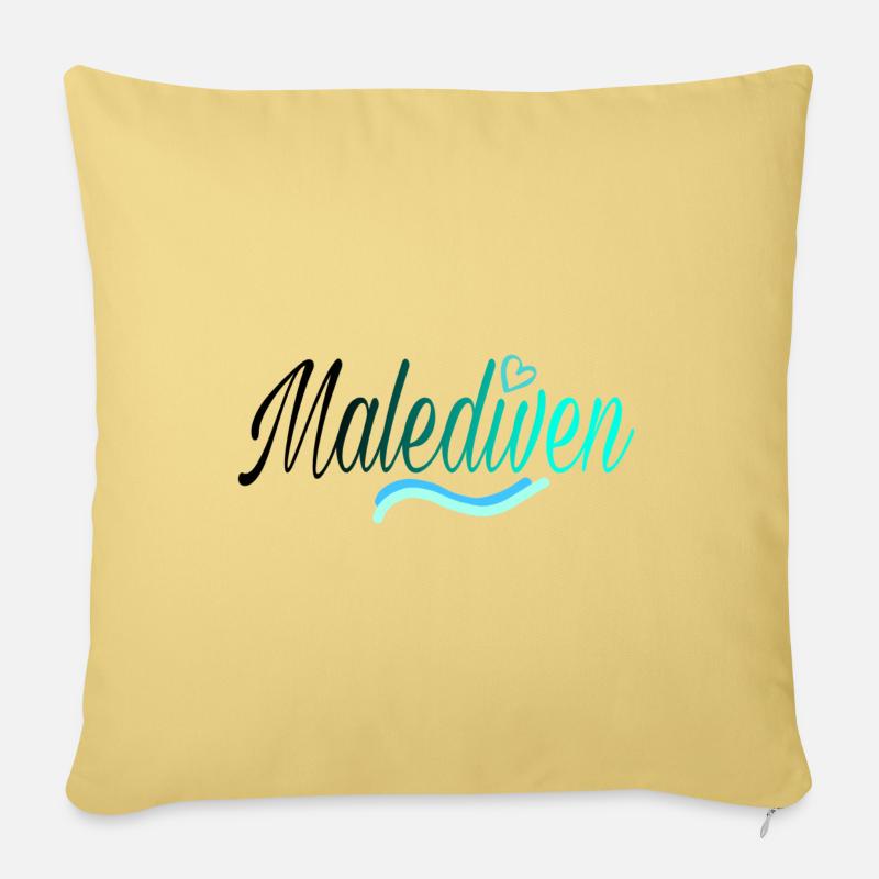 Malediven black - Sofakissenbezug 45 x 45 cm - Hellgelb