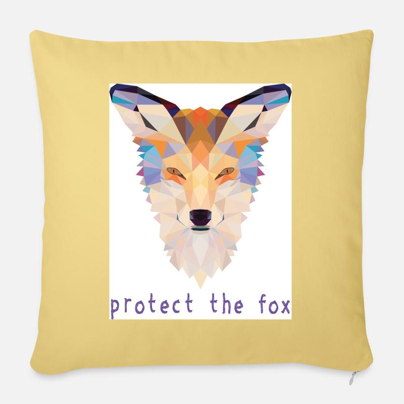 Protect Fox - Housse de coussin décorative 45 x 45 cm - jaune délavé