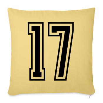 17 Number number - Sofa pillowcase 17,3'' x 17,3'' (45 x 45 cm) - washed yellow - Front