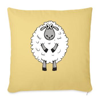 Cute German Shepherd Sheep Motif - Sofa pillowcase 17,3'' x 17,3'' (45 x 45 cm) - washed yellow - Front