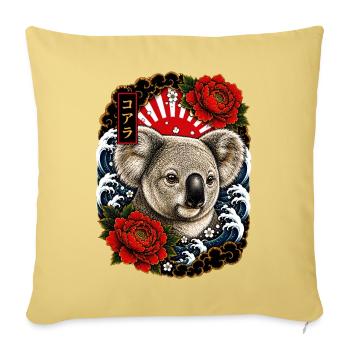 Koala im japanischen Irezumi Tattoo Stil - Sofakissenbezug 45 x 45 cm - Hellgelb - Vorne