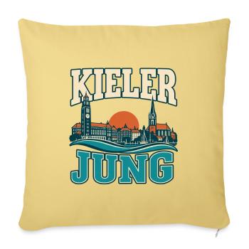 Kieler Jung - Maritime Skyline von Kiel - Sofakissenbezug 45 x 45 cm - Hellgelb - Vorne
