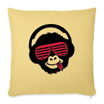 monkey_listen_music_pp2 - Sofakissenbezug 45 x 45 cm - Hellgelb - Vorne