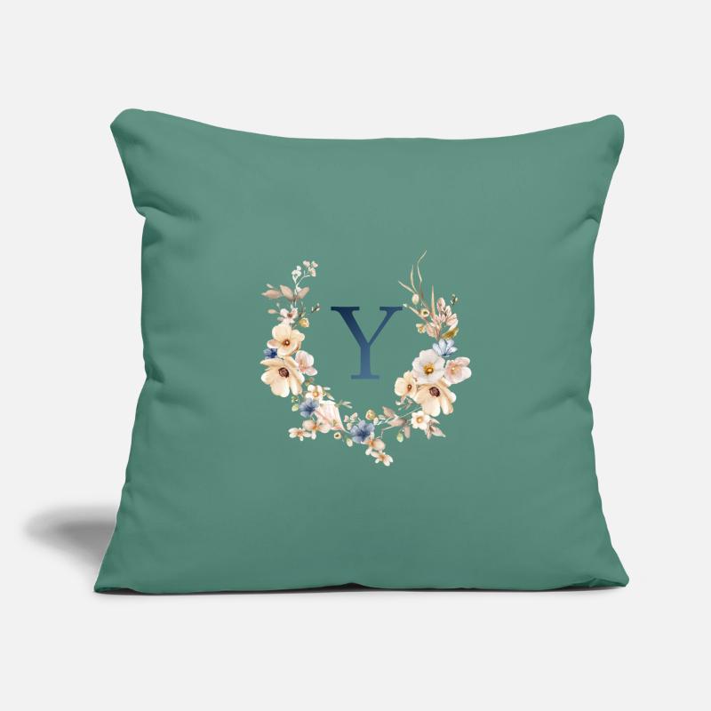Y Monogram, Floral, Boho Sofa pillowcase 17,3'' x 17,3'' (45 x 45 cm)