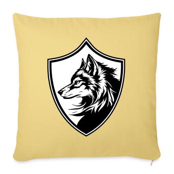 Wolf Coat of Arms Silhouette - Sofa pillowcase 17,3'' x 17,3'' (45 x 45 cm) - washed yellow - Front