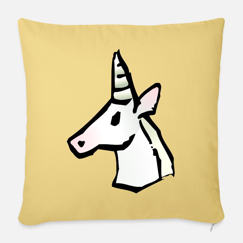 Einhorn - Sofakissenbezug 45 x 45 cm - Hellgelb