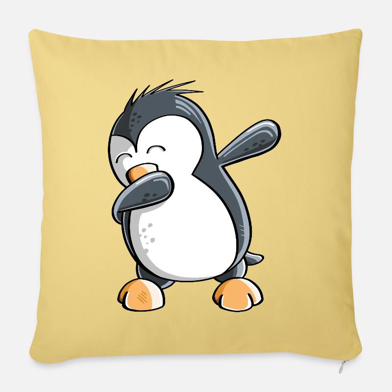 Dab Dance Pinguin - Dabbing - Fun Comic - Geschenk - Sofakissenbezug 45 x 45 cm - Hellgelb