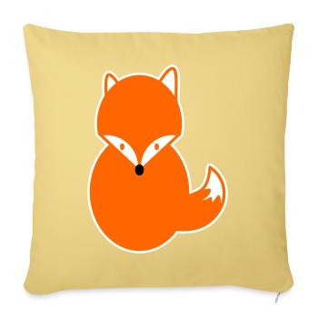 Redhair Fox – Funny Kawaii Comic Design Fox - Sofa pillowcase 17,3'' x 17,3'' (45 x 45 cm) - washed yellow - Front