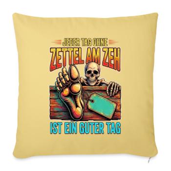 Zettel Zahn: Ein guter Tag - Sofakissenbezug 45 x 45 cm - Hellgelb - Vorne