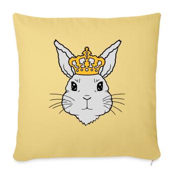 King Rabbit Crown Visage - Housse de coussin décorative 45 x 45 cm - jaune délavé - Devant