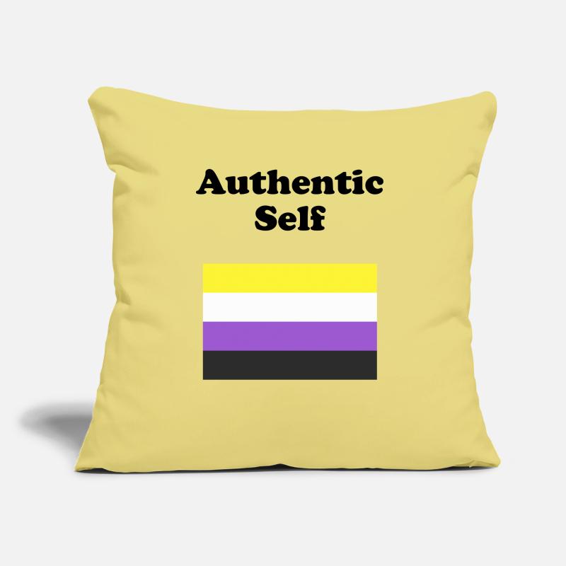 Non Binary Flag Authentic Self Sofa pillowcase 17,3'' x 17,3'' (45 x 45 cm)