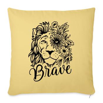 Lion Lion's Head cool Africa Horoscope Zodiac Sign - Sofa pillowcase 17,3'' x 17,3'' (45 x 45 cm) - washed yellow - Front