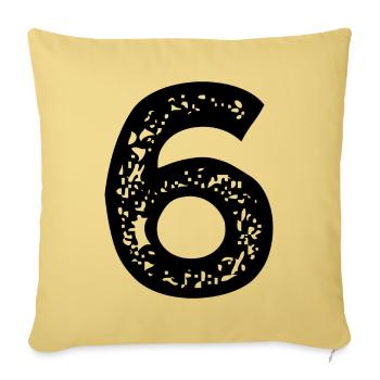 Maillot numéro 6 - Housse de coussin décorative 45 x 45 cm - jaune délavé - Devant