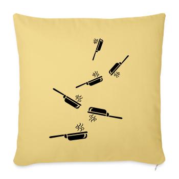 Cooking pan - Sofa pillowcase 17,3'' x 17,3'' (45 x 45 cm) - washed yellow - Front