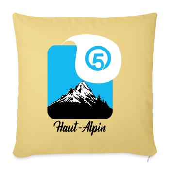 Haut Alpin département des hautes alpes 05 - Sofa pillowcase 17,3'' x 17,3'' (45 x 45 cm) - washed yellow - Front