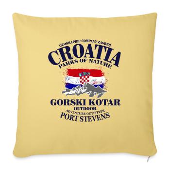 Croatia - Kroatien - Sofakissenbezug 45 x 45 cm - Hellgelb - Vorne